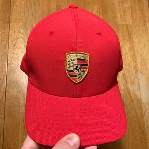 FlexFit Porsche fitted hat.  One size fits all due to the stretchy head band.